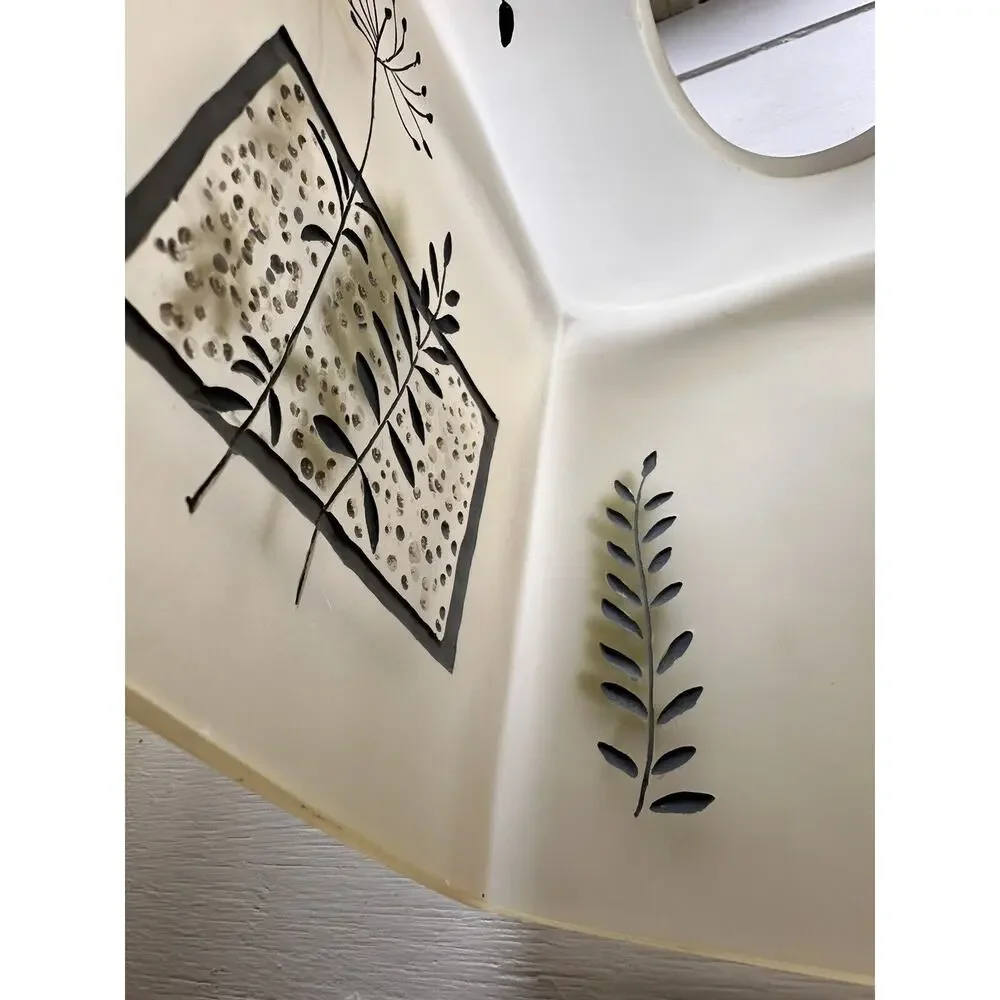 Croscill Opaque Inlaid Floral Rainier Wastebasket Tissue Holder Set